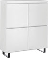 Comoda albă Austin cu picioare din metal negru, soft-close, 111 cm - LunaHome.ro