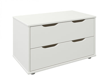 Comoda alba Tide cu 2 sertare mari 70 cm - LunaHome.ro