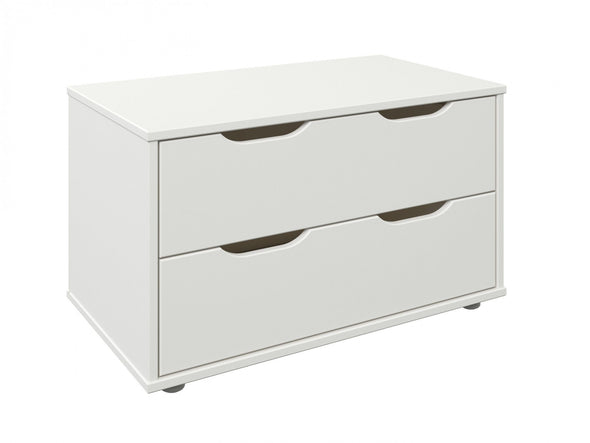 Comoda alba Tide cu 2 sertare mari 70 cm - LunaHome.ro