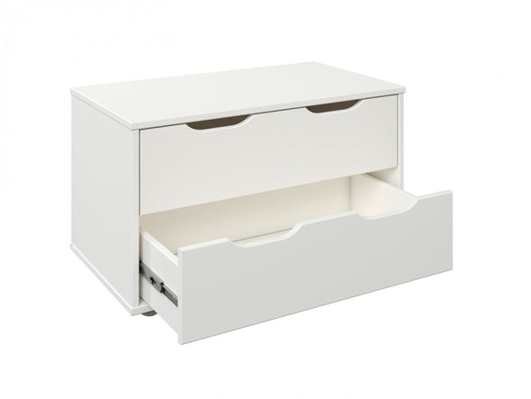 Comoda alba Tide cu 2 sertare mari 70 cm - LunaHome.ro