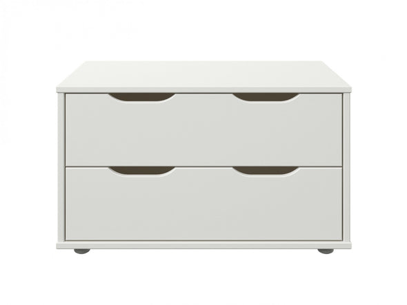Comoda alba Tide cu 2 sertare mari 70 cm - LunaHome.ro