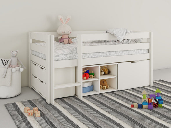 Comoda alba Tide cu 2 sertare mari 70 cm - LunaHome.ro