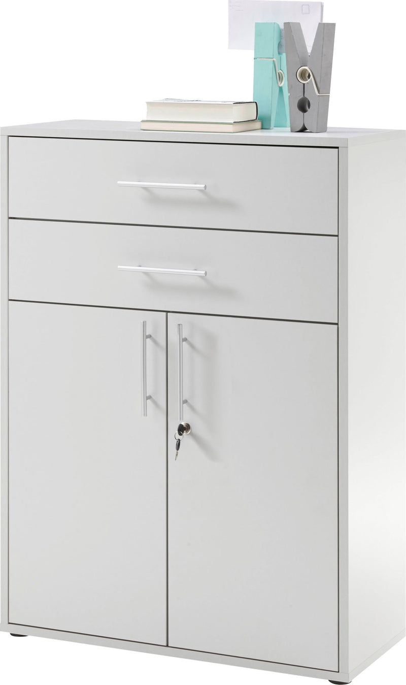 Comoda de birou Pronto alba cu sistem de incuiere 80 cm - LunaHome.ro