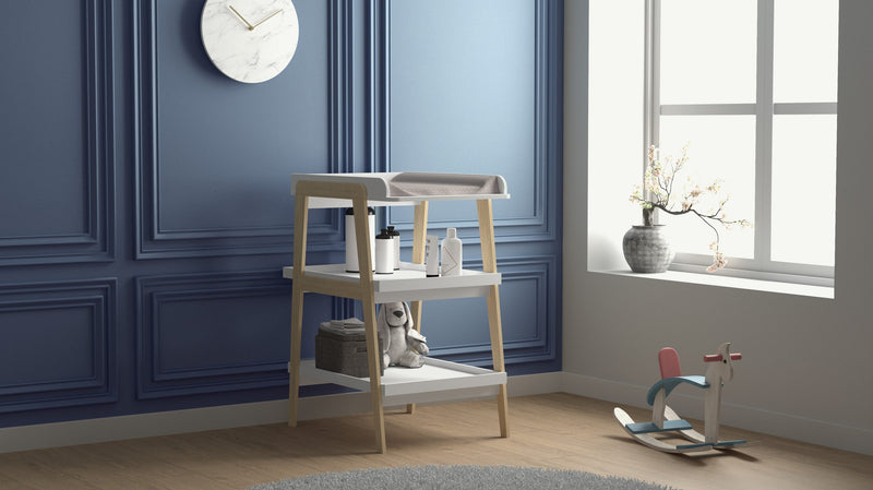 Comodă de înfășat Tsuga cu design modern, 3 polițe 58x75 cm