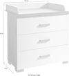 Comodă de înfășat pentru bebeluși Hilja 92 cm lățime - LunaHome.ro