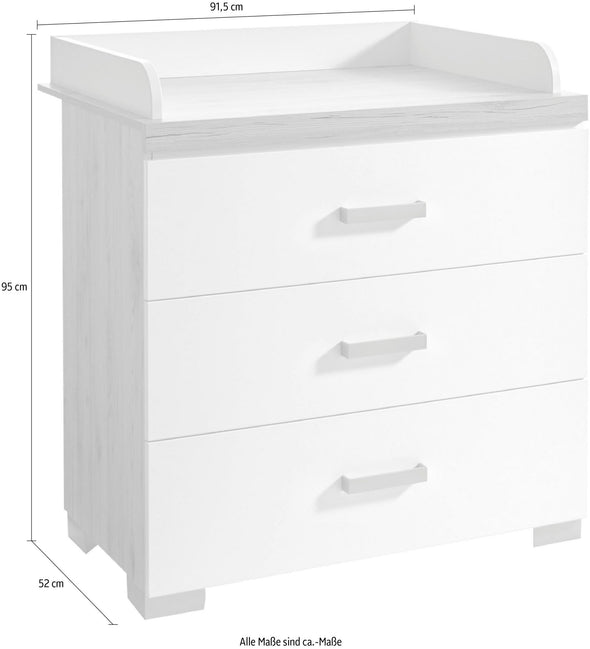 Comodă de înfășat pentru bebeluși Hilja 92 cm lățime - LunaHome.ro