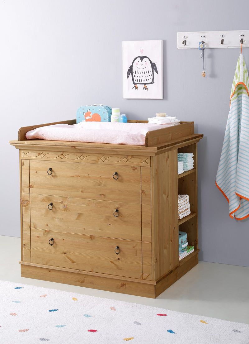 Comoda de infasat Indra in stil rustic din lemn de pin natur 100 cm - LunaHome.ro