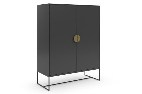 Comodă înaltă Abito cu design modern gri 90 cm lățime