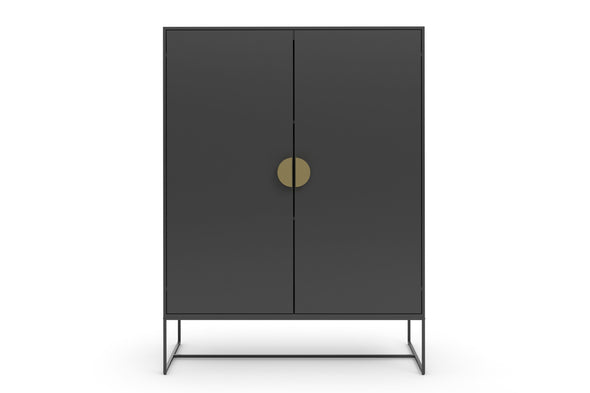 Comodă înaltă Abito cu design modern gri 90 cm lățime