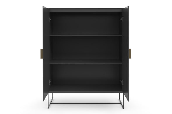 Comodă înaltă Abito cu design modern gri 90 cm lățime