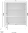 Comodă înaltă Abito cu design modern gri 90 cm lățime
