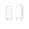 Comoda inalta Bodo cu 5 sertare, design scandinav 50 cm