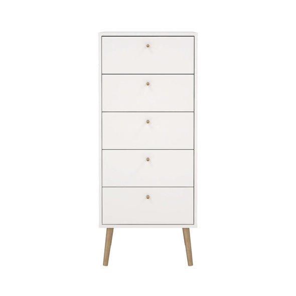 Comoda inalta Bodo cu 5 sertare, design scandinav 50 cm