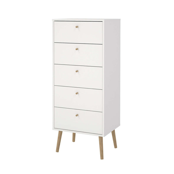 Comoda inalta Bodo cu 5 sertare, design scandinav 50 cm