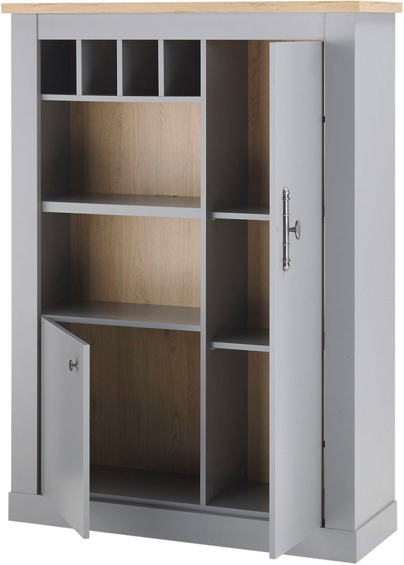 Comoda inalta Chambord gri cu aspect elegant, 103 cm lățime