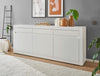 Comoda inalta Chester alb mat cu detaliu schimbabil 217 cm - LunaHome.ro