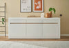 Comoda inalta Chester alb mat cu detaliu schimbabil 217 cm - LunaHome.ro