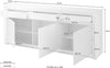 Comoda inalta Chester alb mat cu detaliu schimbabil 217 cm - LunaHome.ro