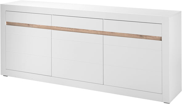 Comoda inalta Chester alb mat cu detaliu schimbabil 217 cm - LunaHome.ro