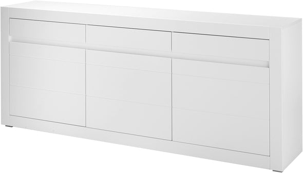 Comoda inalta Chester alb mat cu detaliu schimbabil 217 cm - LunaHome.ro