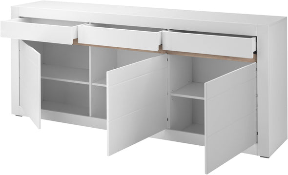 Comoda inalta Chester alb mat cu detaliu schimbabil 217 cm - LunaHome.ro
