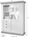 Comoda inalta Cremona alba cu aspect de lemn, 102 cm latime - LunaHome.ro