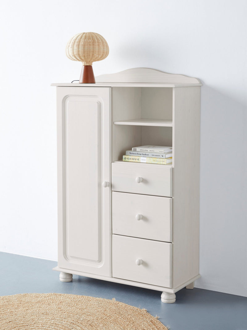 Comodă înaltă Mette din lemn masiv de pin 80 cm lățime - LunaHome.ro