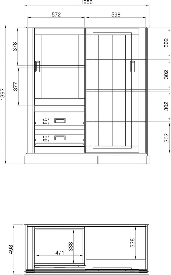 Comoda inalta ORLANDO, cu aspect romantic, 126 cm latime - LunaHome.ro