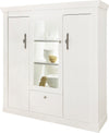 Comoda inalta Ravenna alba cu aspect de lemn, 140 cm - LunaHome.ro