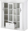 Comoda inalta Ravenna alba cu aspect de lemn, 140 cm - LunaHome.ro