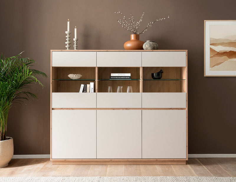 Comoda inalta Sonora cu aspect modern in doua culori 164 cm
