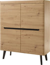 Comoda inalta »Torge« cu design scandinav, aspect de lemn, 107 cm latime - LunaHome.ro