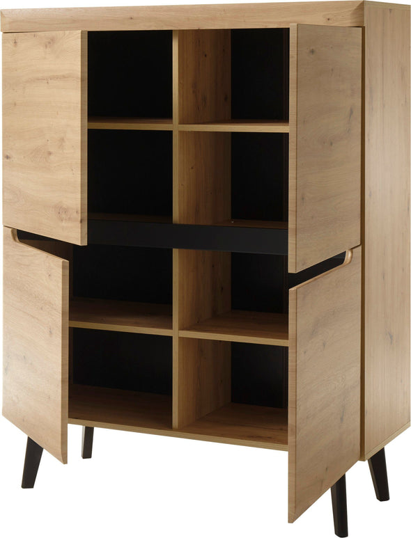 Comoda inalta »Torge« cu design scandinav, aspect de lemn, 107 cm latime - LunaHome.ro