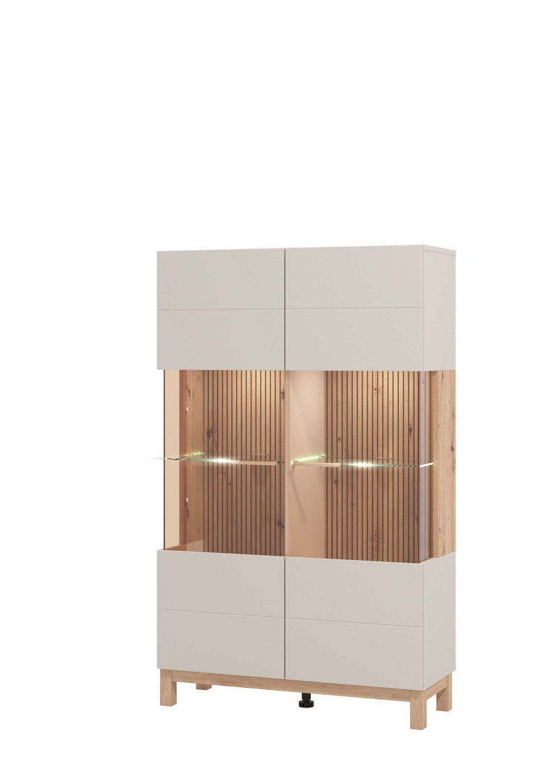 Comoda inalta cu vitrina Essex cu design modern 90 cm
