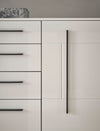 Comodă modernă Cantara alb lucios cu sertare si usi 150 cm lățime - LunaHome.ro