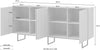 Comodă modernă Lund cu 4 uși și picioare metalice, 200 cm