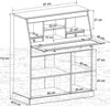 Comoda secretaire Rossi din lemn de pin alb 90 cm - LunaHome.ro