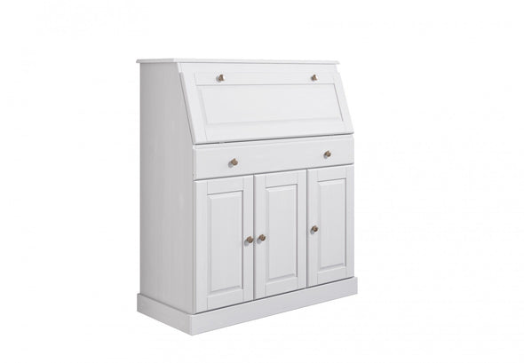 Comoda secretaire Rossi din lemn de pin alb 90 cm - LunaHome.ro