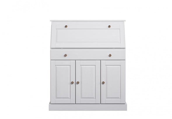 Comoda secretaire Rossi din lemn de pin alb 90 cm - LunaHome.ro