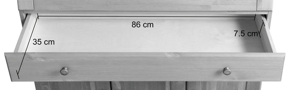 Comoda secretaire Rossi din lemn de pin alb 90 cm - LunaHome.ro