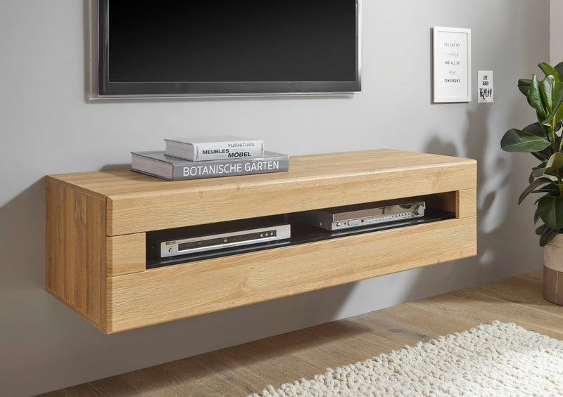Comoda suspendata Cayman cu aspect de lemn, moderna 140 cm latime - LunaHome.ro