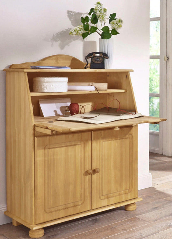 Consola Secretaire Mette, din lemn masiv de pin, 82 cm latime - LunaHome.ro