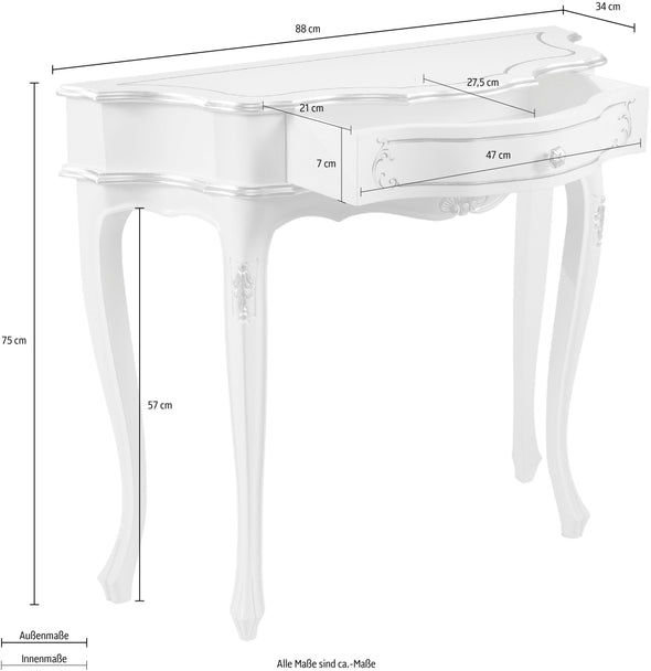 Consolă Sole cu design romantic in stil italian 88 cm - LunaHome.ro