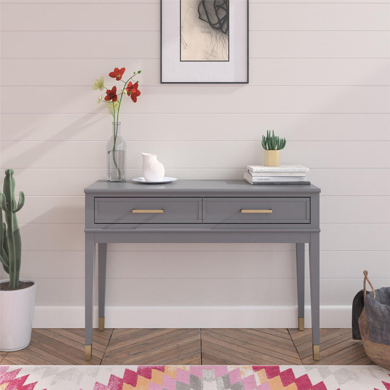 Consola »Westerleigh« din Mdf gri cu detalii aurii, 105 cm latime - LunaHome.ro