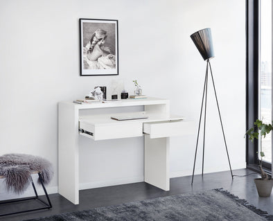 Consola extensibila birou Console10 alba 100 cm lățime