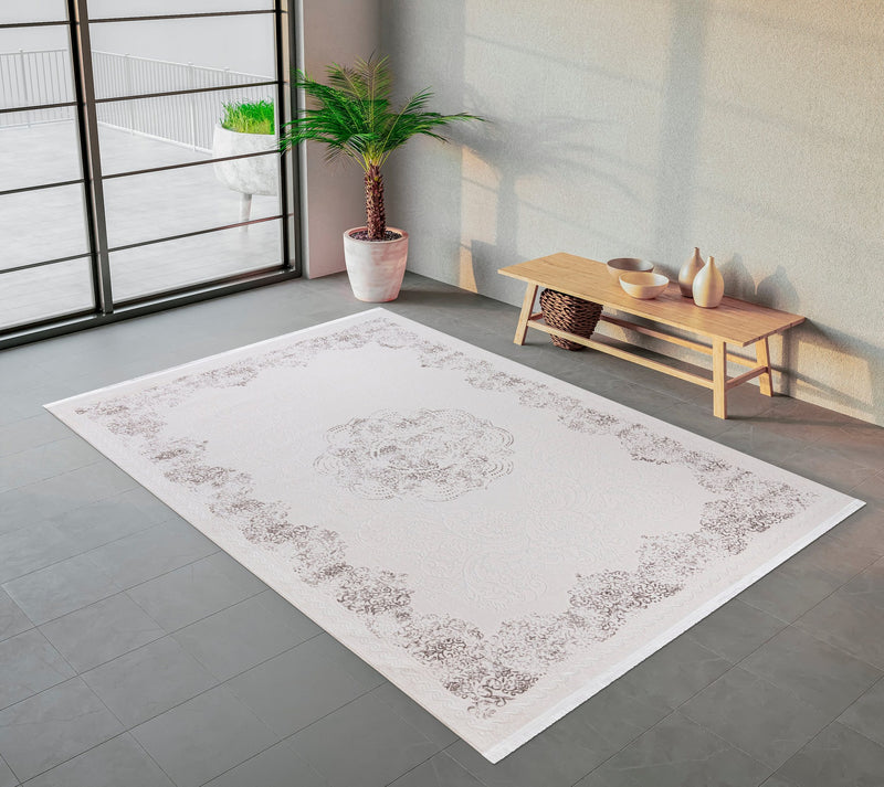Covor Adana cu aspect vintage oriental crem nisipiu 120x180 cm - LunaHome.ro