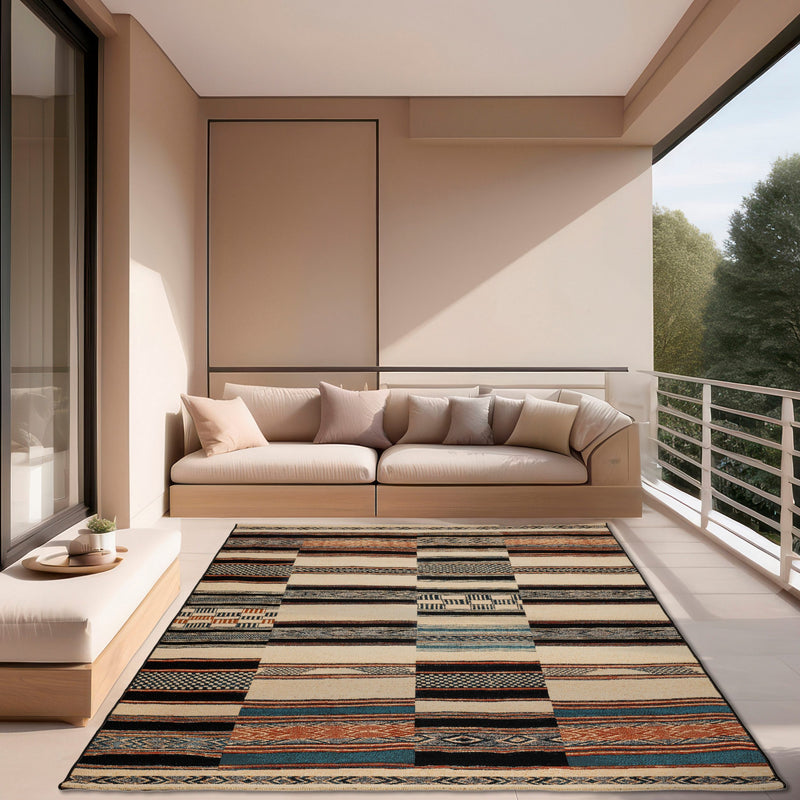 Covor Africa potrivit pentru interior si exterior multicolor 80x165 cm - LunaHome.ro