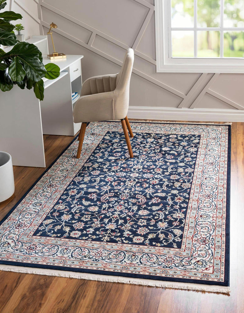 Covor Almas cu franjuri, model oriental albastru 152x244 cm - LunaHome.ro