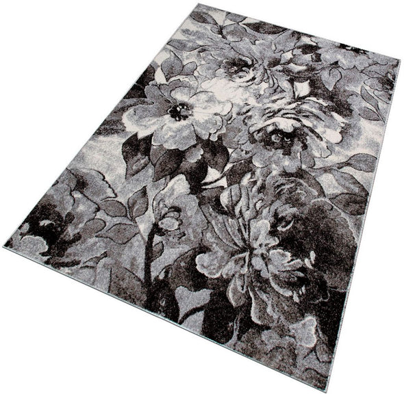 Covor Almrose cu fir scurt, moale model floral gri 120x180 cm