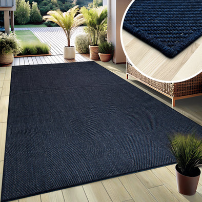 Covor Anna cu tesatura plata interior si exterior albastru 80x150 cm - LunaHome.ro